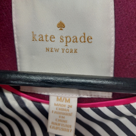 Kate Spade Wool Coat Size 6 purple fur collar coat Seen on Riverdale - Picture 8 of 9